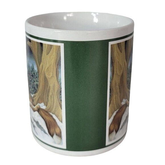 Applause Winter Wildlife Mug Realistic Art Regan Snow Conservation Fox 1985 VTG - Picture 4 of 10